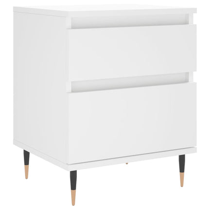 Sängbord vit 40x35x50 cm konstruerat trä