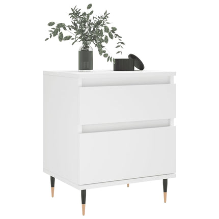 Sängbord vit 40x35x50 cm konstruerat trä