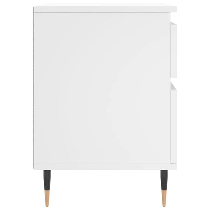 Sängbord vit 40x35x50 cm konstruerat trä
