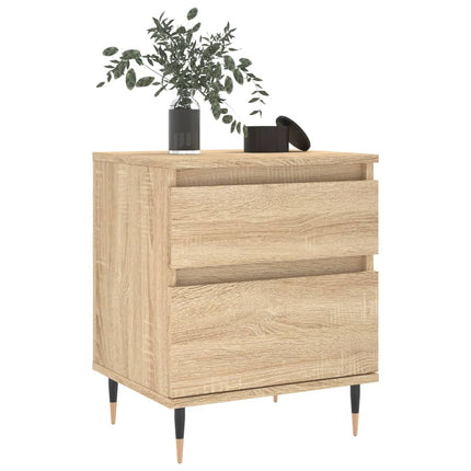 Sängbord 2 st sonoma-ek 40x35x50 cm konstruerat trä