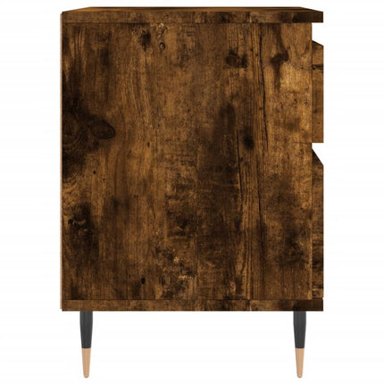 Sängbord rökfärgad ek 40x35x50 cm konstruerat trä
