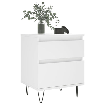 Sängbord vit 40x35x50 cm konstruerat trä