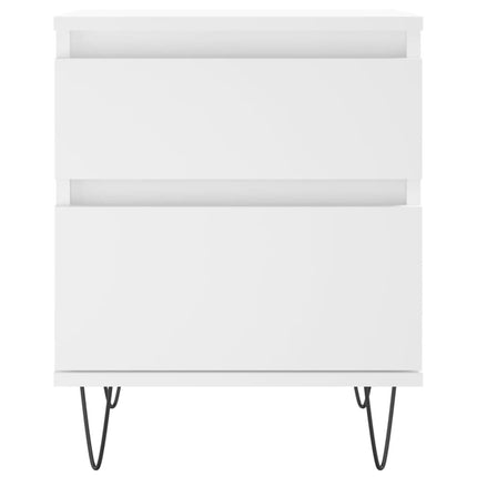 Sängbord vit 40x35x50 cm konstruerat trä