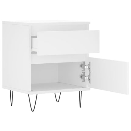Sängbord vit 40x35x50 cm konstruerat trä