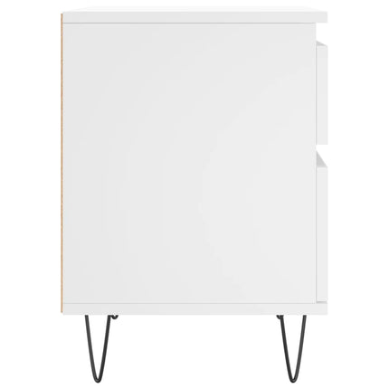Sängbord vit 40x35x50 cm konstruerat trä
