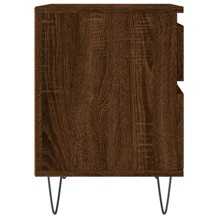 Sängbord 2 st brun ek 40x35x50 cm konstruerat trä