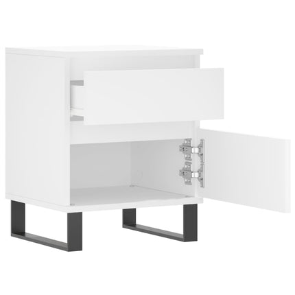 Sängbord vit 40x35x50 cm konstruerat trä