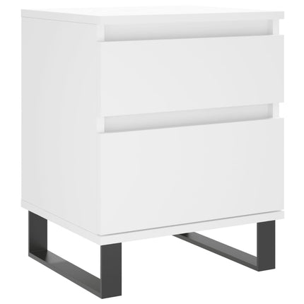 Sängbord 2 st vit 40x35x50 cm konstruerat trä