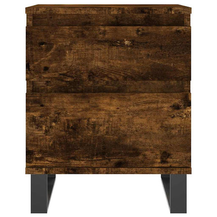 Sängbord rökfärgad ek 40x35x50 cm konstruerat trä