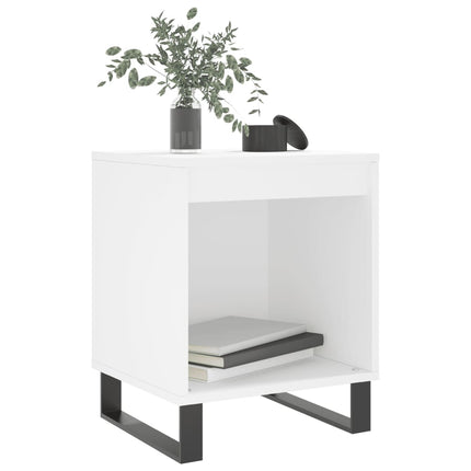 Sängbord 2 st vit 40x35x50 cm konstruerat trä