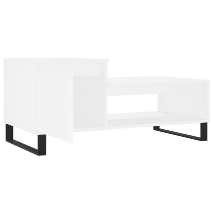 Soffbord vit 100x50x45 cm konstruerat trä