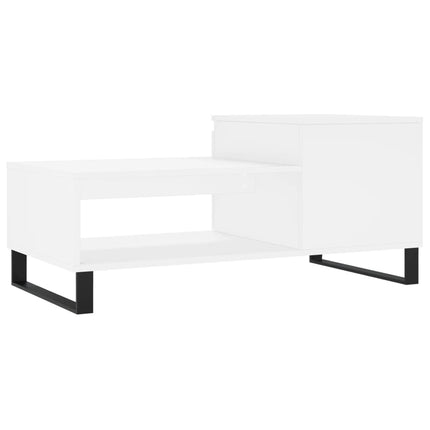 Soffbord vit 100x50x45 cm konstruerat trä
