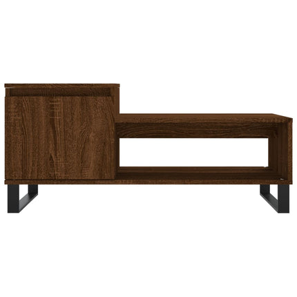 Soffbord brun ek 100x50x45 cm konstruerat trä
