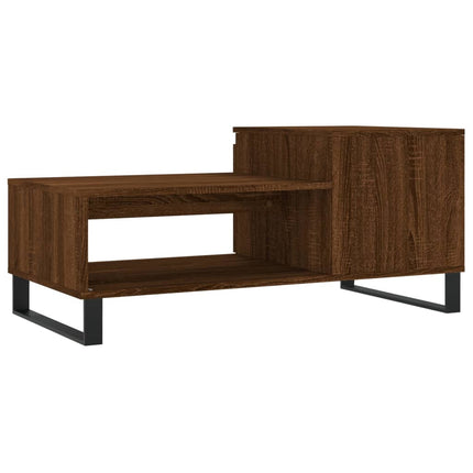 Soffbord brun ek 100x50x45 cm konstruerat trä