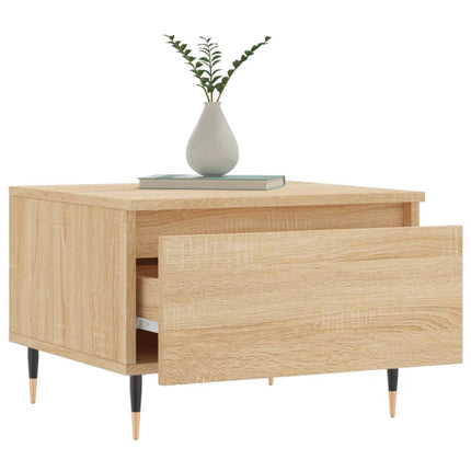 Soffbord 2 st sonoma-ek 50x46x35 cm konstruerat trä