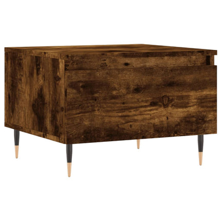 Soffbord 2 st rökfärgad ek 50x46x35 cm konstruerat trä