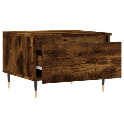 Soffbord 2 st rökfärgad ek 50x46x35 cm konstruerat trä