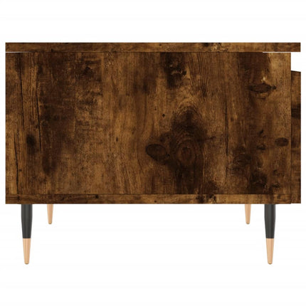 Soffbord 2 st rökfärgad ek 50x46x35 cm konstruerat trä