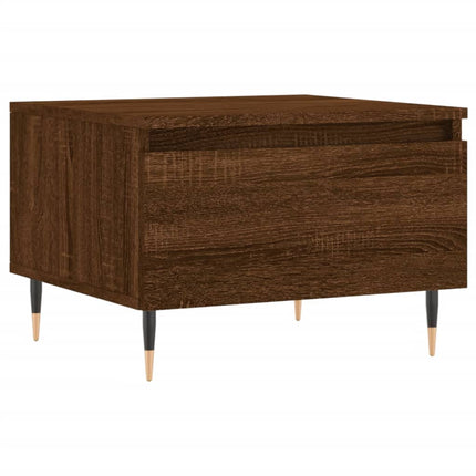 Soffbord 2 st brun ek 50x46x35 cm konstruerat trä