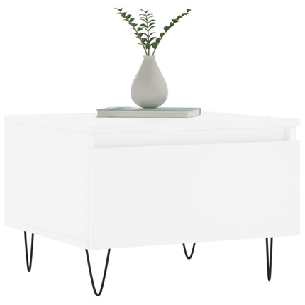 Soffbord 2 st vit 50x46x35 cm konstruerat trä