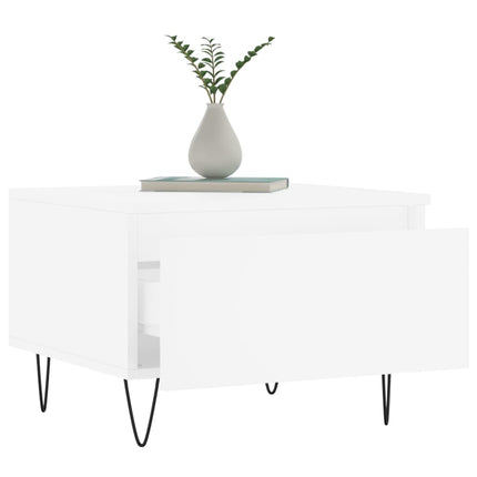 Soffbord 2 st vit 50x46x35 cm konstruerat trä