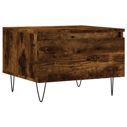 Soffbord 2 st rökfärgad ek 50x46x35 cm konstruerat trä