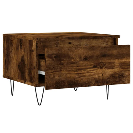 Soffbord 2 st rökfärgad ek 50x46x35 cm konstruerat trä