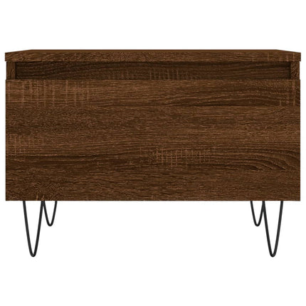 Soffbord 2 st brun ek 50x46x35 cm konstruerat trä