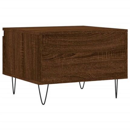 Soffbord 2 st brun ek 50x46x35 cm konstruerat trä