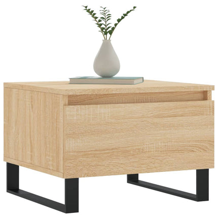 Soffbord 2 st sonoma-ek 50x46x35 cm konstruerat trä