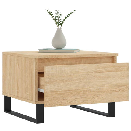 Soffbord 2 st sonoma-ek 50x46x35 cm konstruerat trä