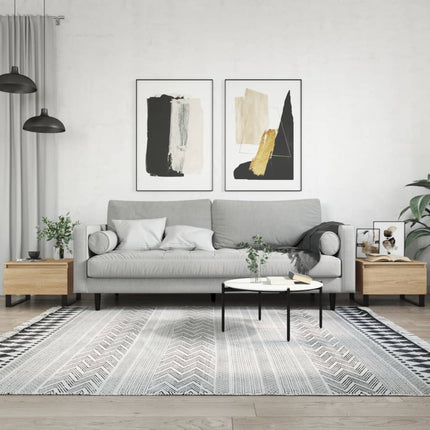 Soffbord 2 st sonoma-ek 50x46x35 cm konstruerat trä