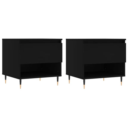 Soffbord 2 st svart 50x46x50 cm konstruerat trä