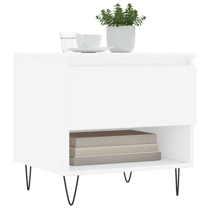 Soffbord 2 st vit 50x46x50 cm konstruerat trä