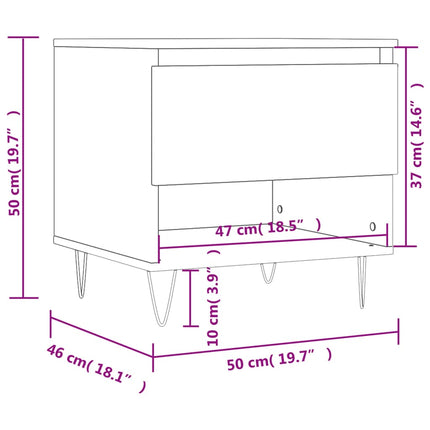 Soffbord betonggrå 50x46x50 cm konstruerat trä