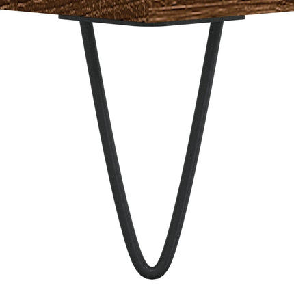 Sidobord 2 st brun ek 50x46x50 cm konstruerat trä