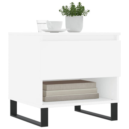 Soffbord 2 st vit 50x46x50 cm konstruerat trä