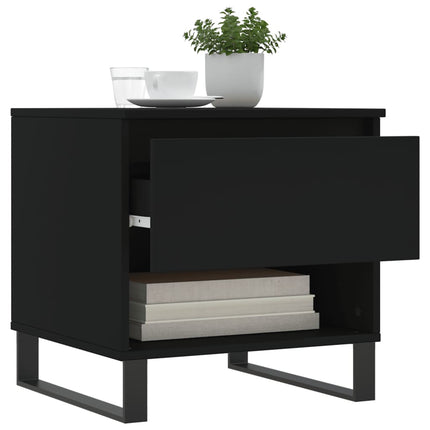 Soffbord 2 st svart 50x46x50 cm konstruerat trä