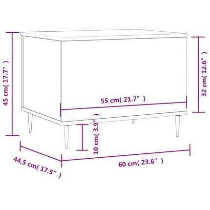 Soffbord rökfärgad ek 60x44,5x45 cm konstruerat trä