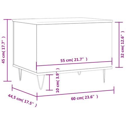 Soffbord sonoma-ek 60x44,5x45 cm konstruerat trä