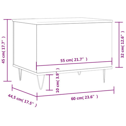Soffbord brun ek 60x44,5x45 cm konstruerat trä