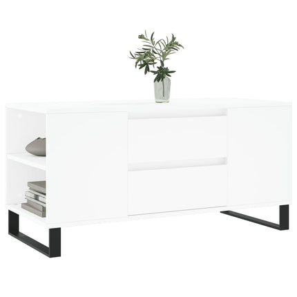 Soffbord vit 102x44,5x50 cm konstruerat trä