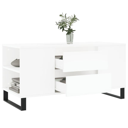 Soffbord vit 102x44,5x50 cm konstruerat trä