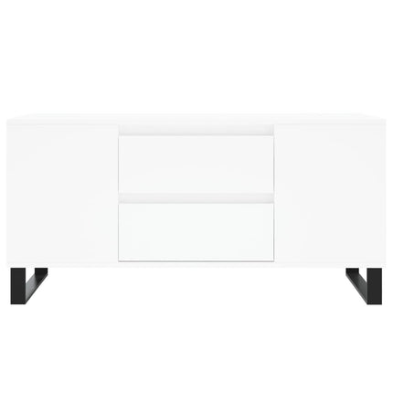 Soffbord vit 102x44,5x50 cm konstruerat trä