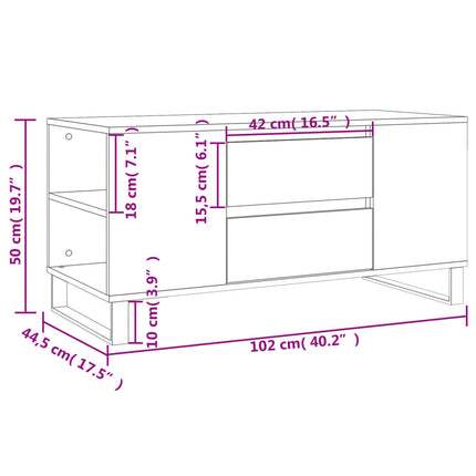 Soffbord sonoma-ek 102x44,5x50 cm konstruerat trä