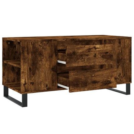 Soffbord rökfärgad ek 102x44,5x50 cm konstruerat trä