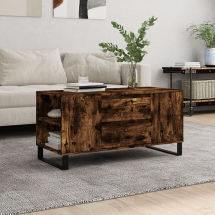 Soffbord rökfärgad ek 102x44,5x50 cm konstruerat trä