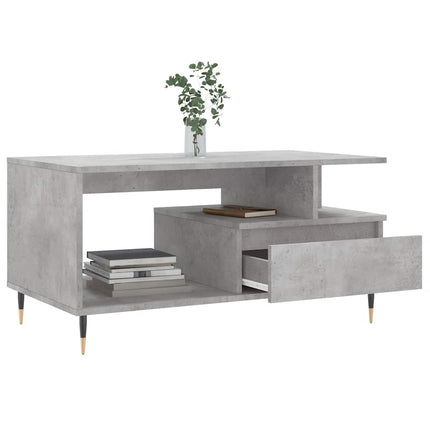 Soffbord betonggrå 90x49x45 cm konstruerat trä