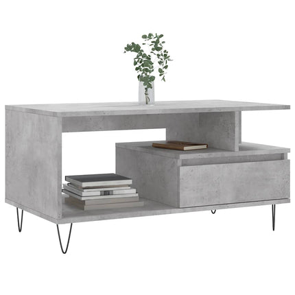 Soffbord betonggrå 90x49x45 cm konstruerat trä