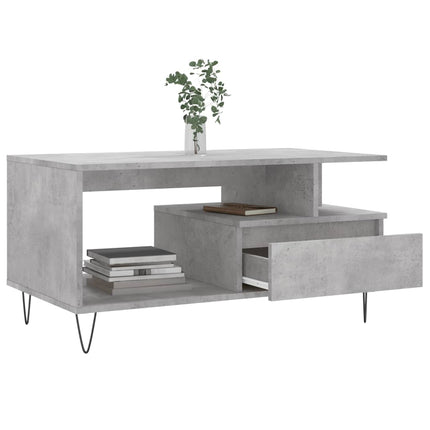 Soffbord betonggrå 90x49x45 cm konstruerat trä